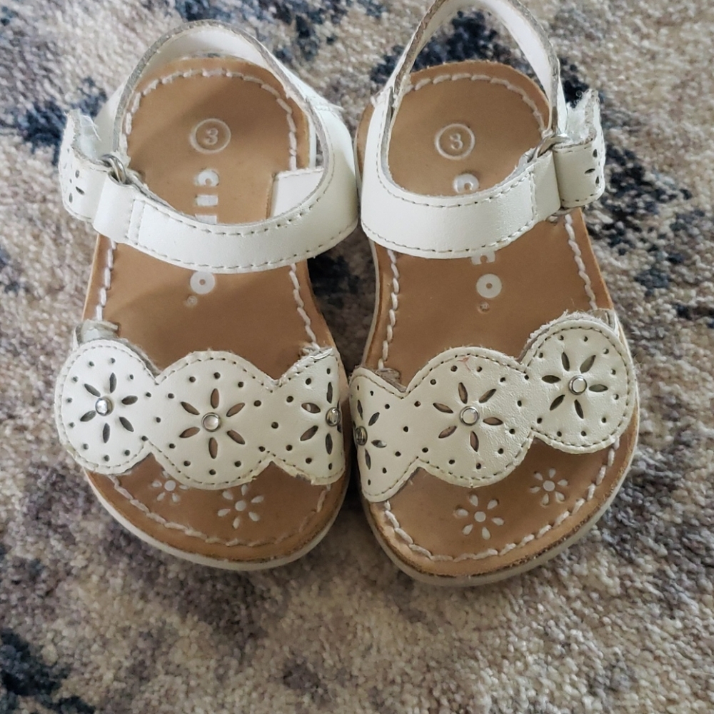 White velcro sandals